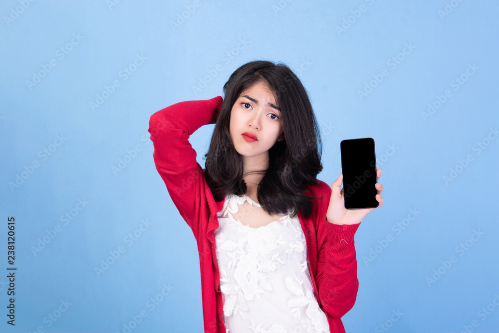 Naklejka premium Action beautiful young girl