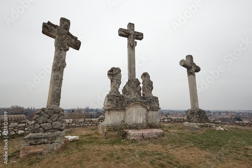 Crosses on a hill