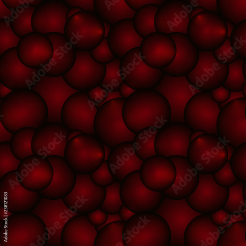 Dark red circles and volumetric balls. For holiday paper and fabric