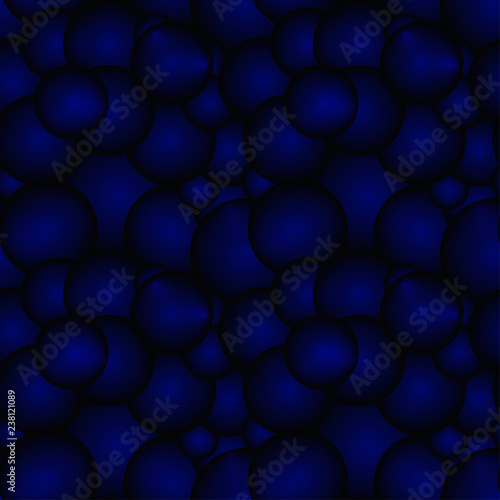Dark sea circles and volumetric balls. For holiday paper and fabric