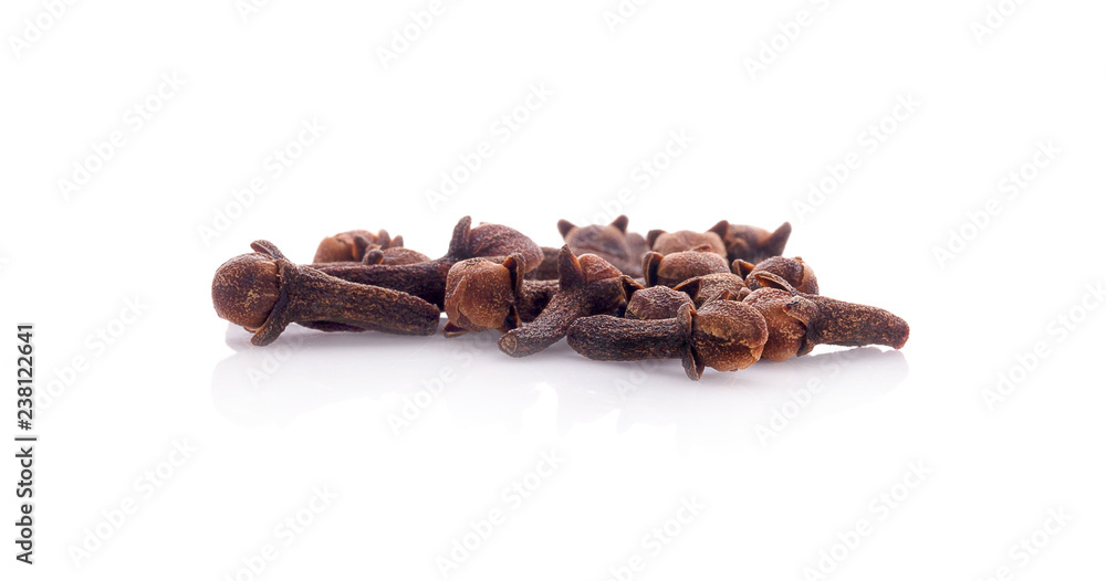 dry cloves on white background dry cloves on white background
