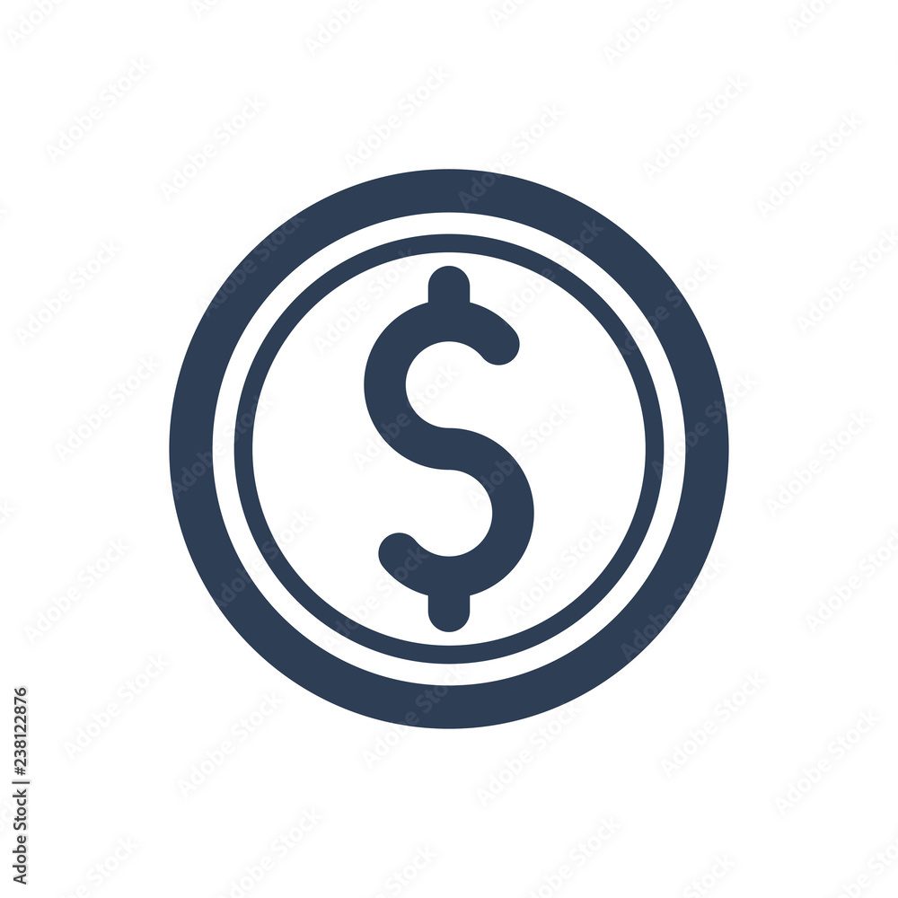 Simple Illustration of Dollar /Coin Icon Simple Illustration of Dollar /Coin Icon