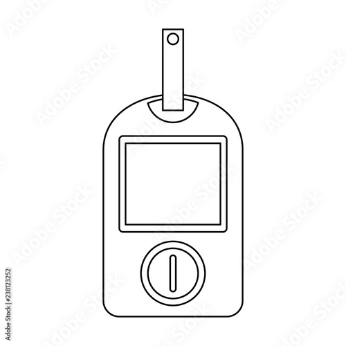 Glucometer blood test black and white