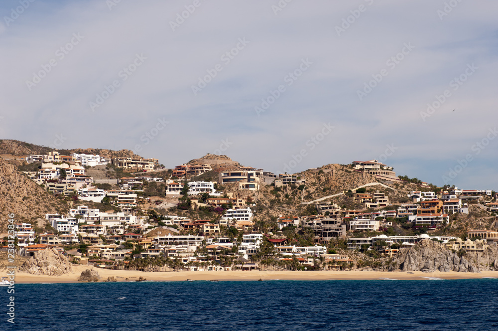 houses along coast of baja mexico