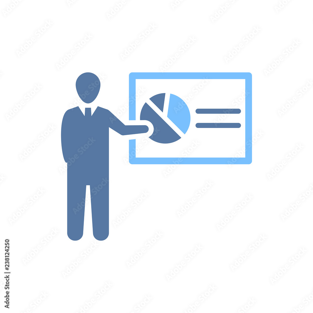 Business Report Presentation Icon Business Report Presentation Icon
