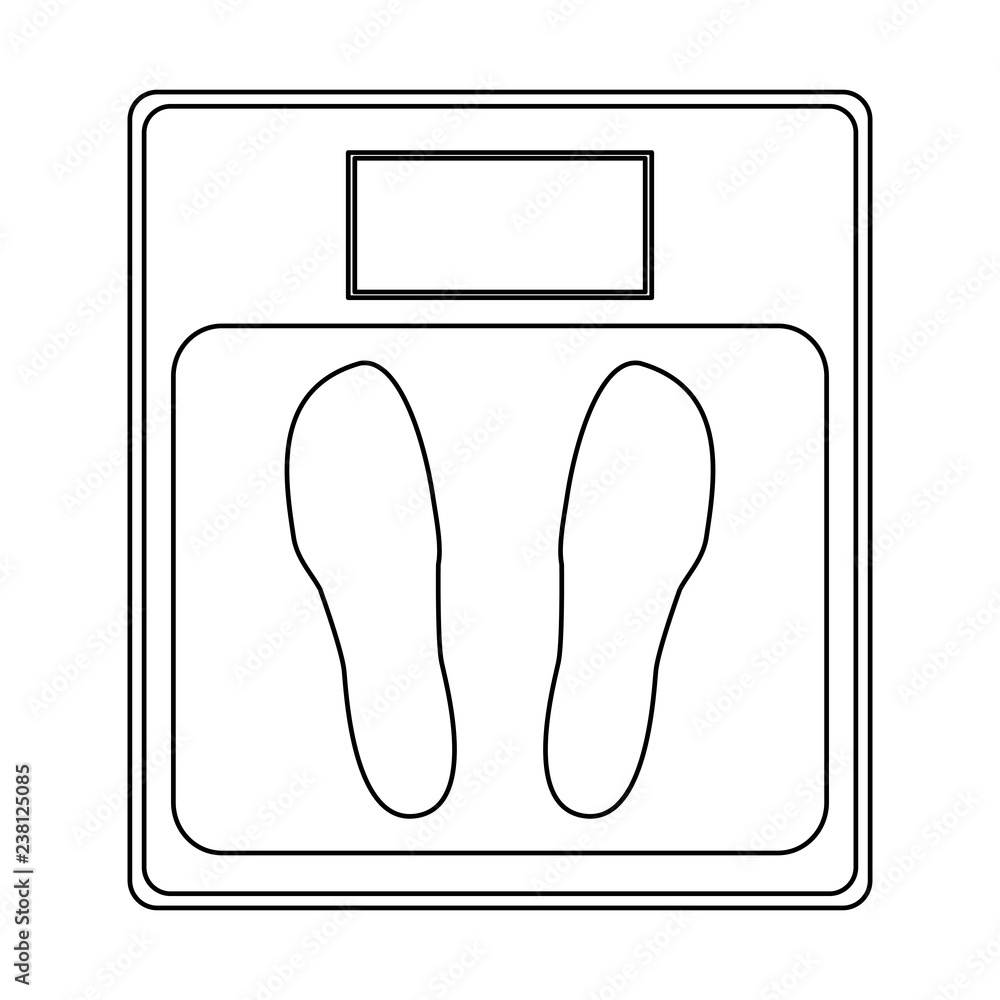 Body balance scale black and white Body balance scale black and white