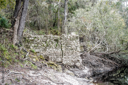 rock wall on the river