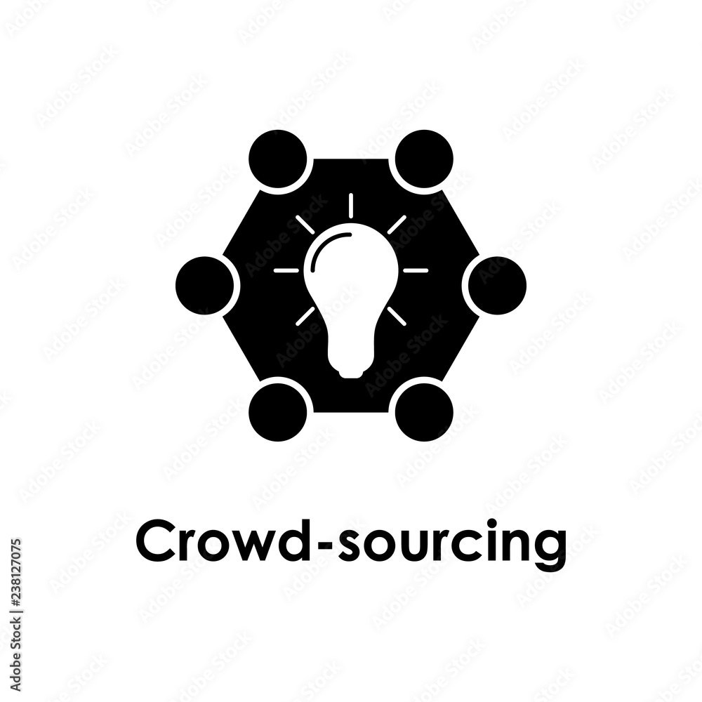 hexagon, bulb, crowd-sourcing icon. One of business icons for websites, web design, mobile app hexagon, bulb, crowd-sourcing icon. One of business icons for websites, web design, mobile app