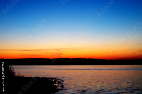 sunset over lake