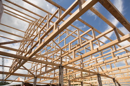 Wallpaper Mural Roofing Construction. Wooden Roof Frame House Construction Torontodigital.ca