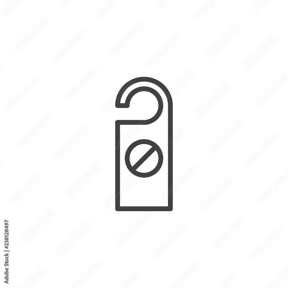 Do not disturb door hanger outline icon. linear style sign for mobile concept and web design. Hotel tag simple line vector icon. Symbol, logo illustration. Pixel perfect vector graphics Do not disturb door hanger outline icon. linear style sign for mobile concept and web design. Hotel tag simple line vector icon. Symbol, logo illustration. Pixel perfect vector graphics