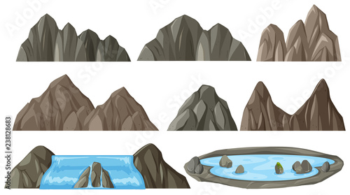Set of different mountain