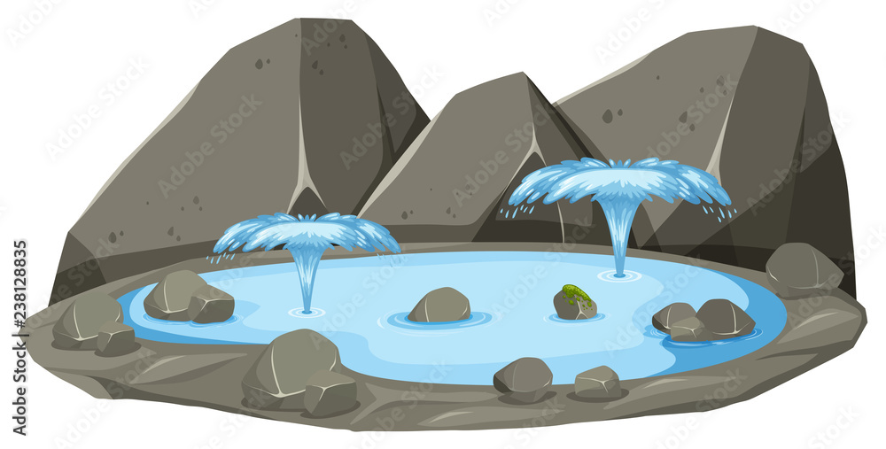 An isolated hot spring An isolated hot spring