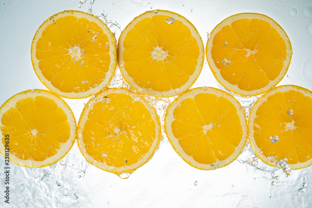 Oranges Water Splash Oranges Water Splash