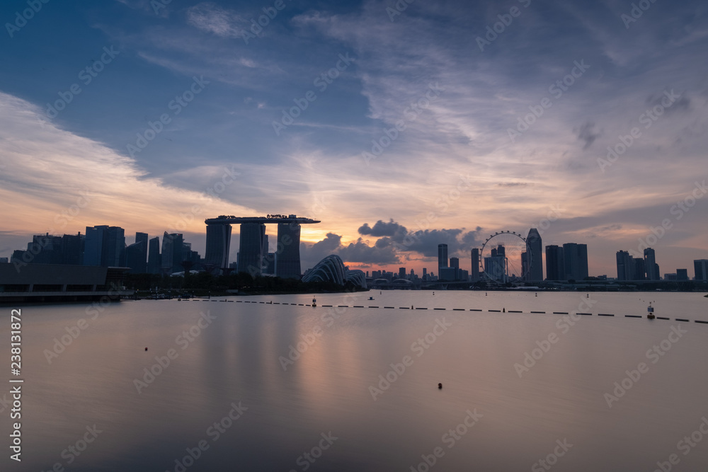 Marina Bay View of Singapore city landmark