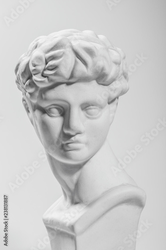 Ancient Athens sculpture   David sculpture  gray  background