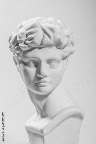 Ancient Athens sculpture，David sculpture, gray  background