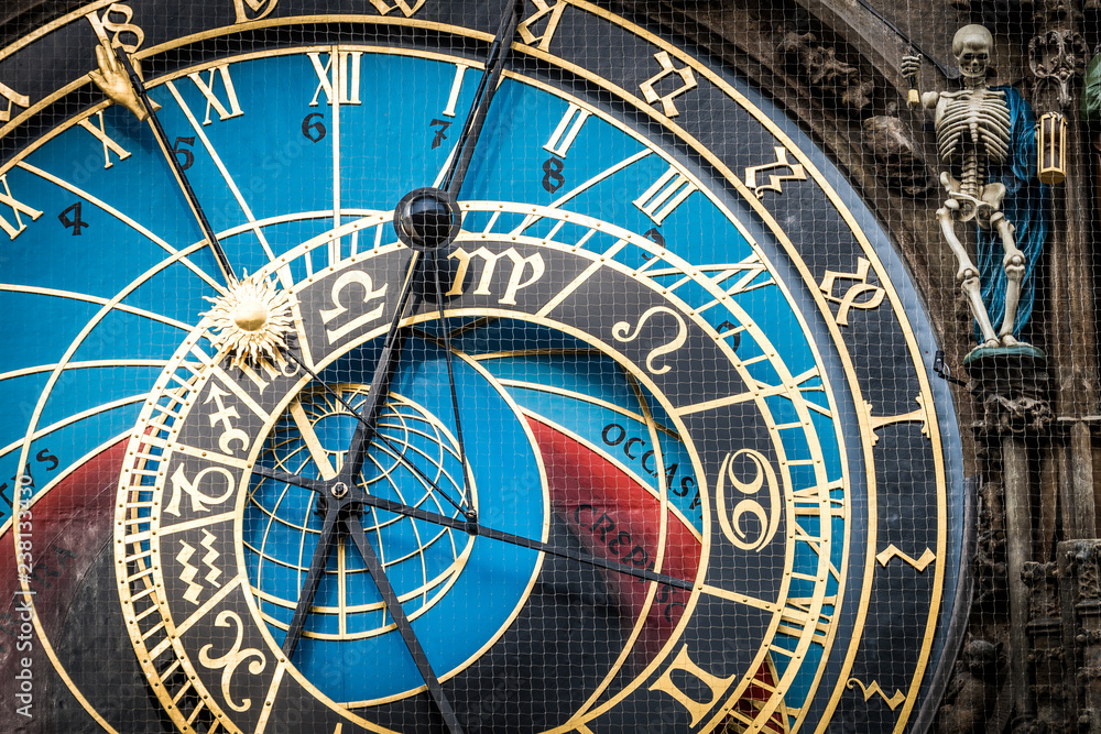 Naklejka premium detail of astronomical clock of prague