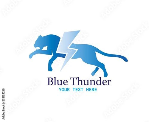 Fototapeta Naklejka Na Ścianę i Meble -  Cheetah Thunder Logo, art vector design