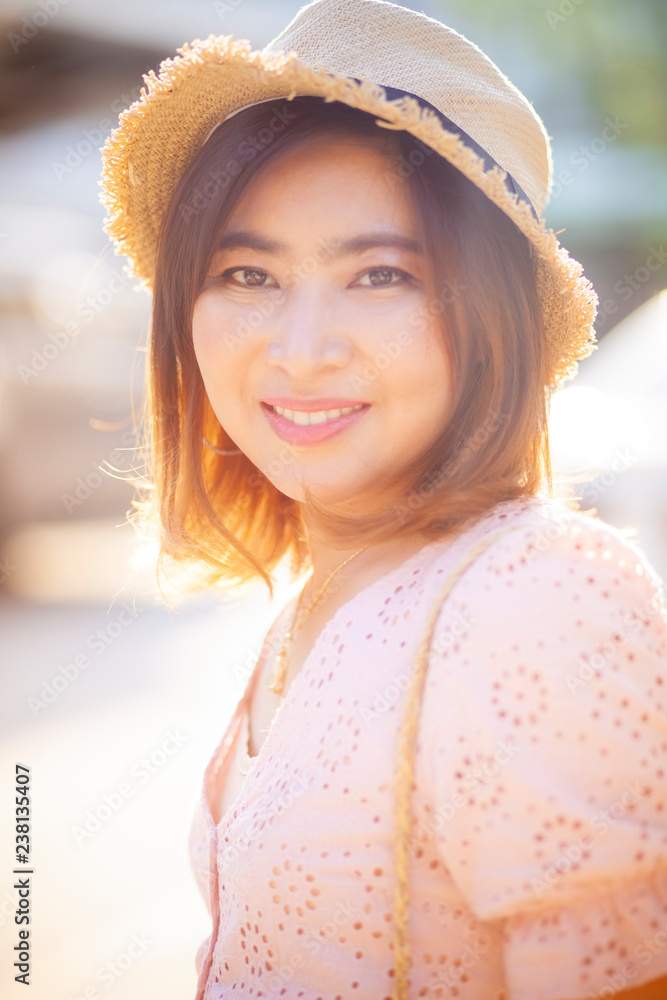 portrait of beautiful asian woman toothy smiling face happiness emotion