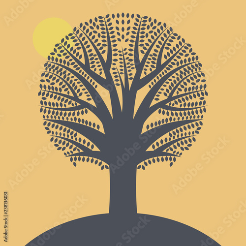 Silhouette of a tree.
