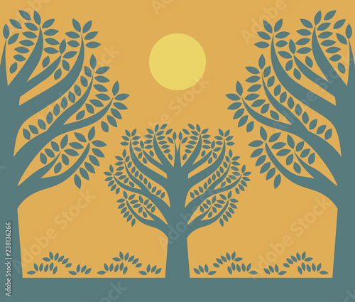 Silhouette of a tree.