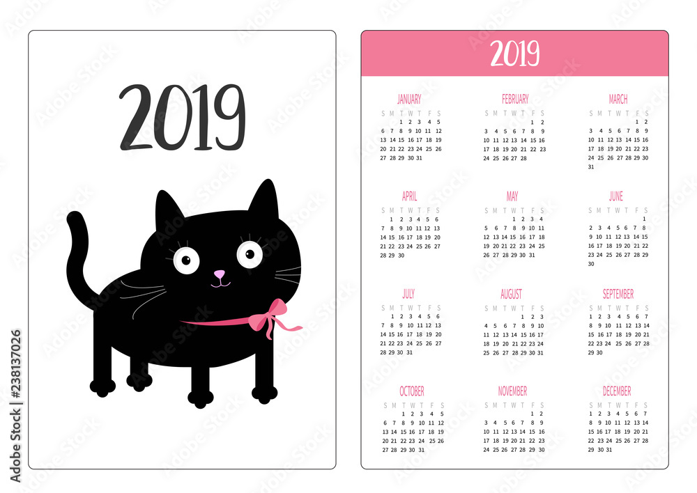 Pocket Calendar 19 Year Week Starts Sunday Black Cat Icon Cute Funny Cartoon Character Kawaii Animal Kitty Kitten Baby Pet Collection White Background Flat Design Stock Vector Adobe Stock Pocket Calendar 19 Year Week Starts Sunday Black Cat Icon Cute Funny Cartoon Character Kawaii Animal Kitty Kitten Baby Pet Collection White Background Flat Design Stock Vector Adobe Stock