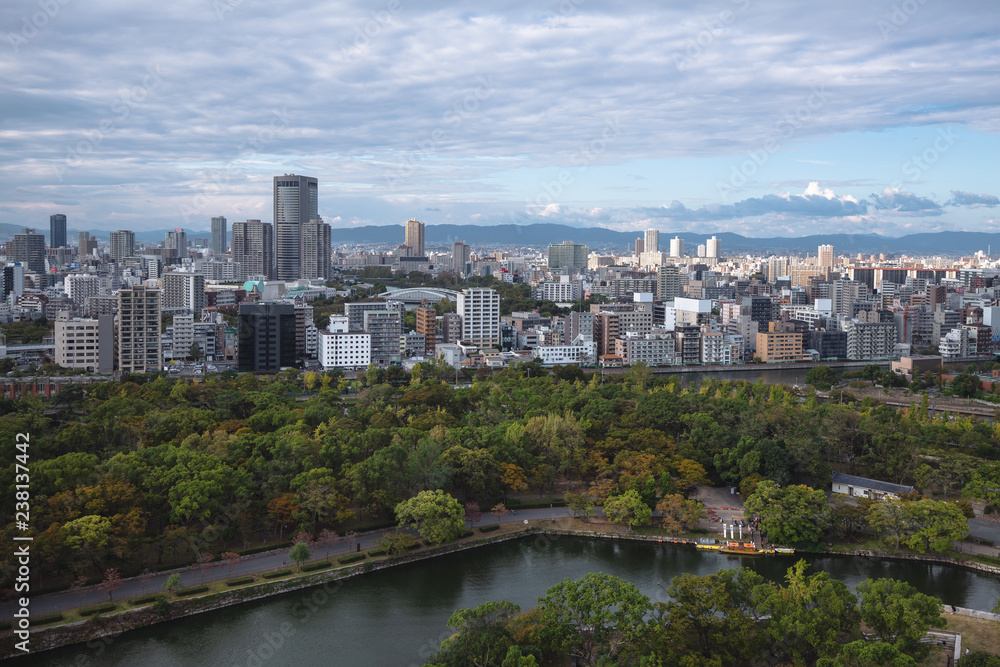 cityscape of the osaka japan