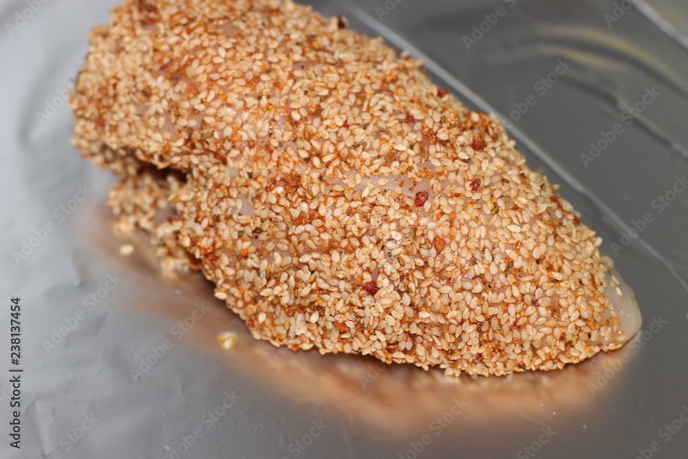 Baked chicken with sesame seeds Baked chicken with sesame seeds