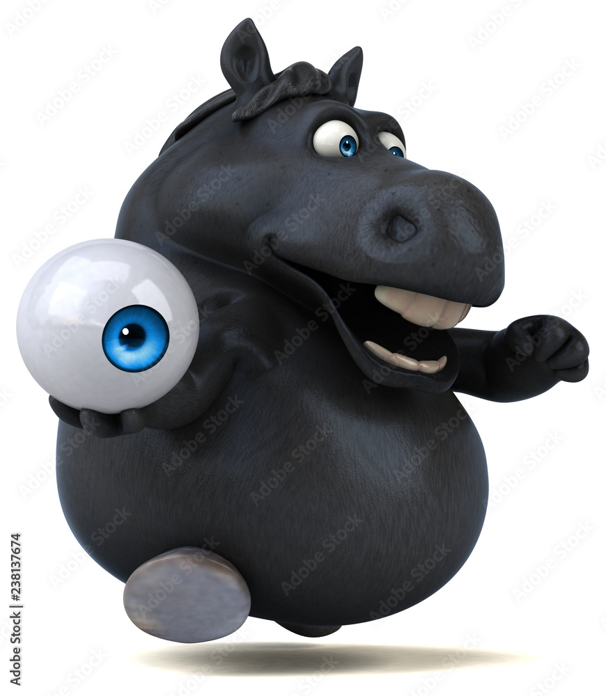 Naklejka premium Fun horse - 3D Illustration