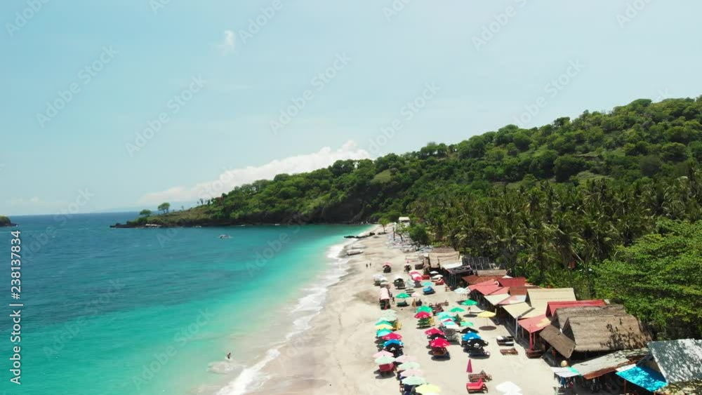 Aerial view of paradise Virgin beach on Bali island. Indonesia. Aerial view of paradise Virgin beach on Bali island. Indonesia.