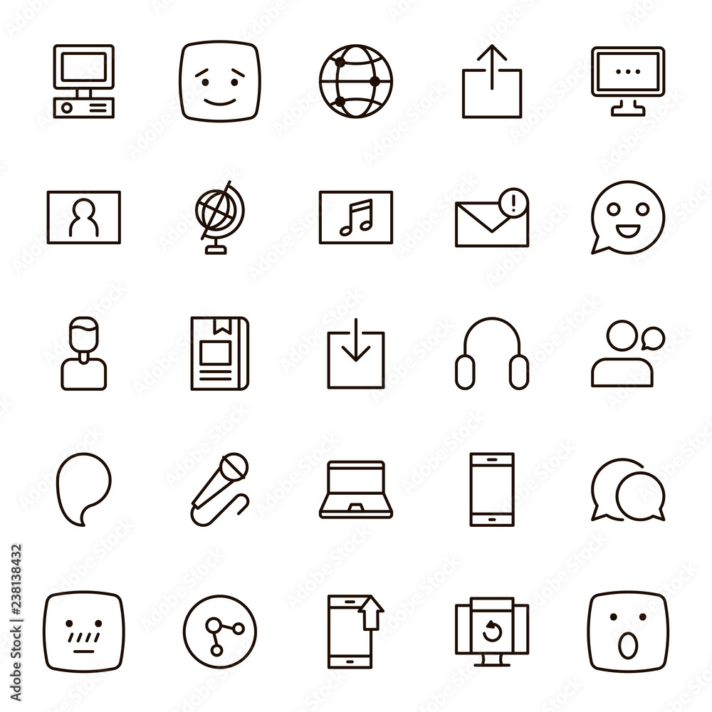 Flat line icon Flat line icon