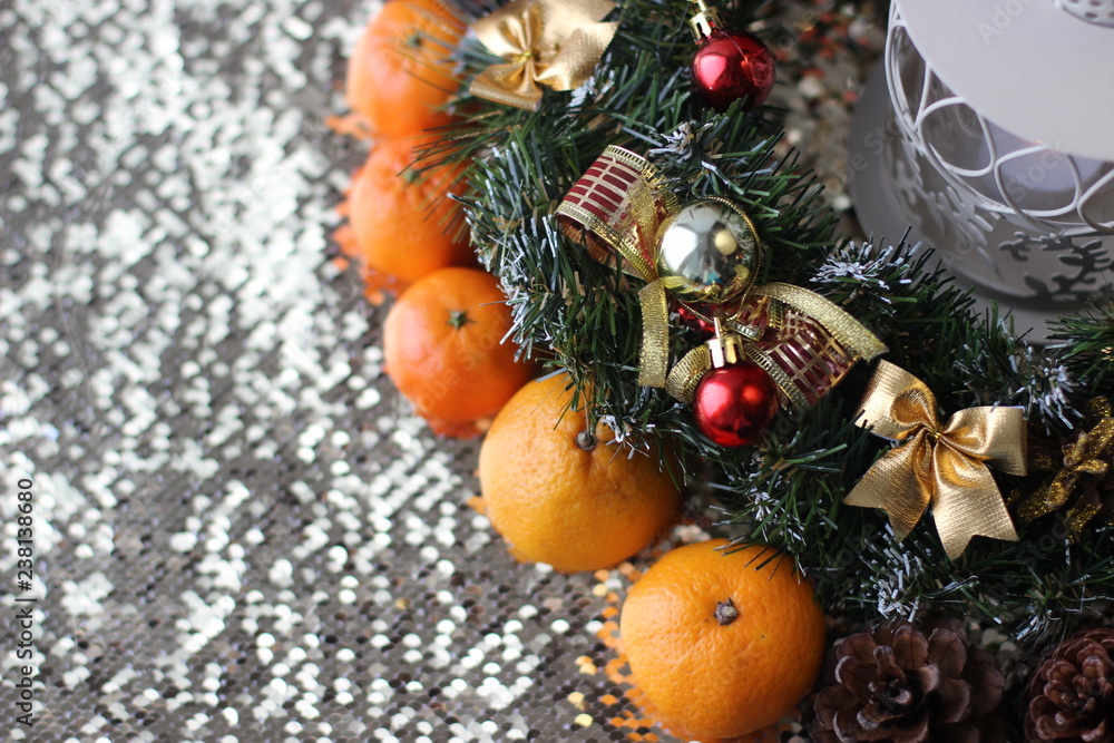 christmas tree and decorations