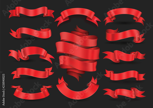 Red ribbon banners