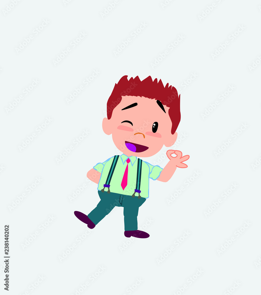 Businessman in casual style doing the OK sign with his hand. Businessman in casual style doing the OK sign with his hand.