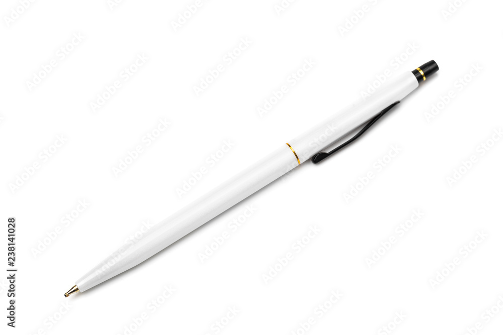 close up ballpoint pen isolated on white background close up ballpoint pen isolated on white background