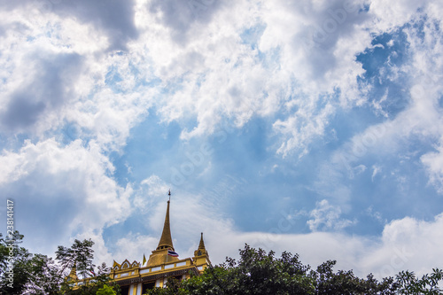 Temple with cloud sky at Thailand.