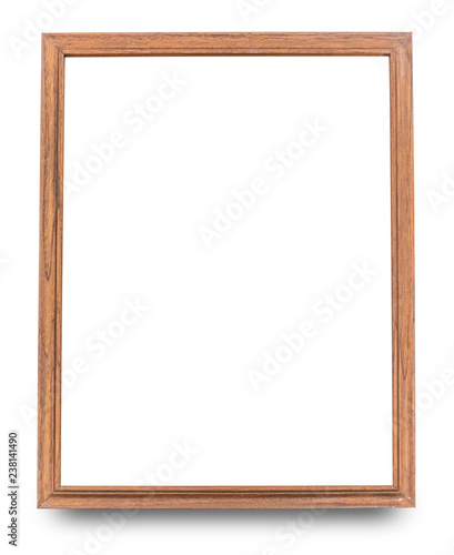 Brown frame isolated on white background.