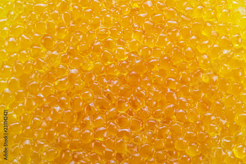 Pike caviar or roe close up picture. Food background. photo