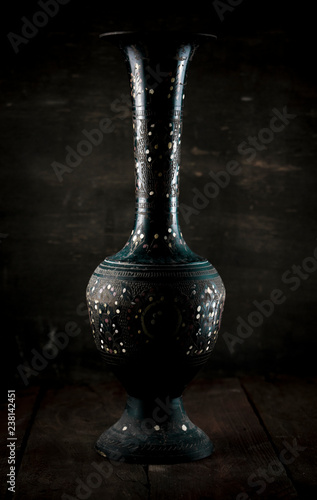 Beautiful Traditional Vintage Vase background with copy space both sides (ID: 238142451)