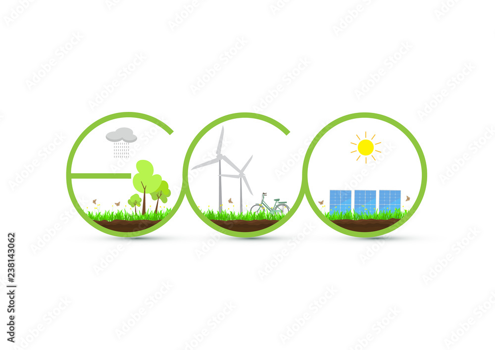 Green Eco environmental concept vector illustration Green Eco environmental concept vector illustration