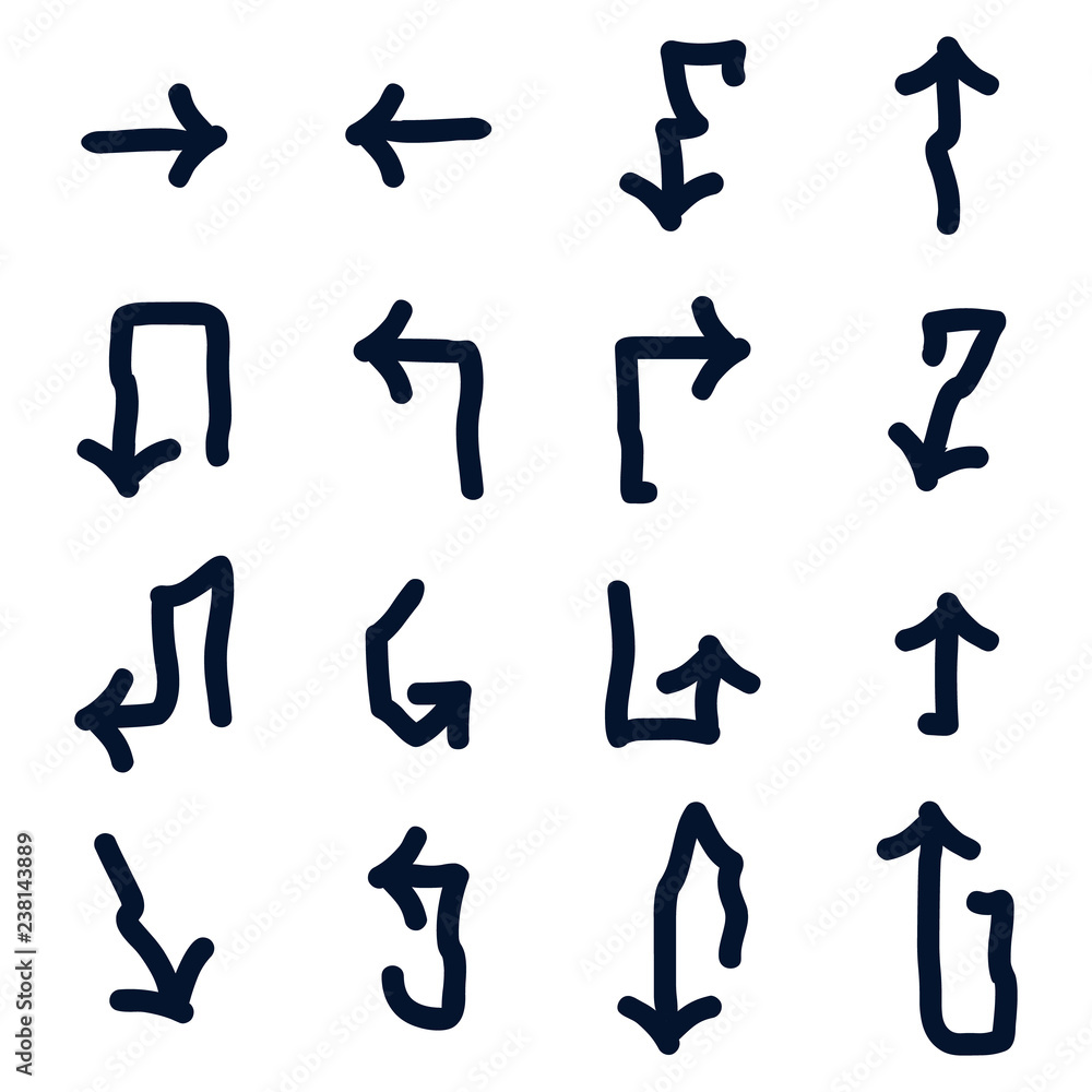 Hand Drawn Arrow set, vector design Hand Drawn Arrow set, vector design