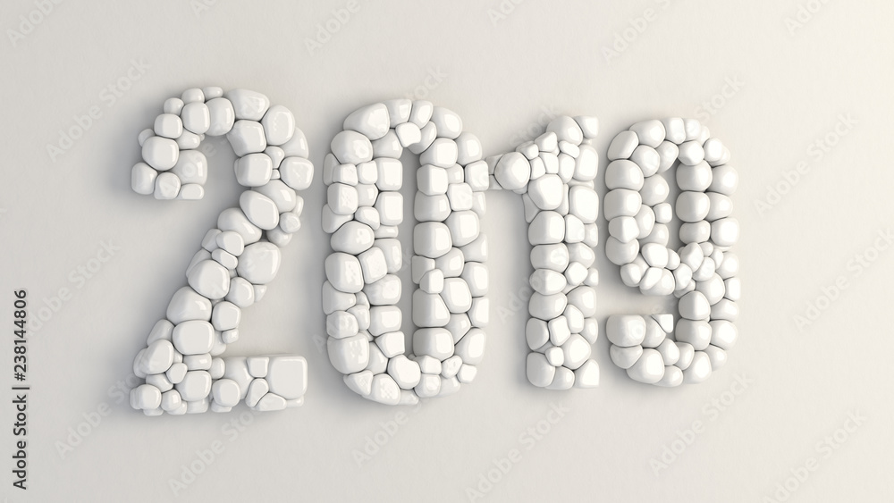 2019 number made from white balloons 2019 number made from white balloons