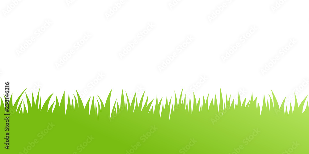 Vector green grass: natural, organic, bio, eco label and shape on white background