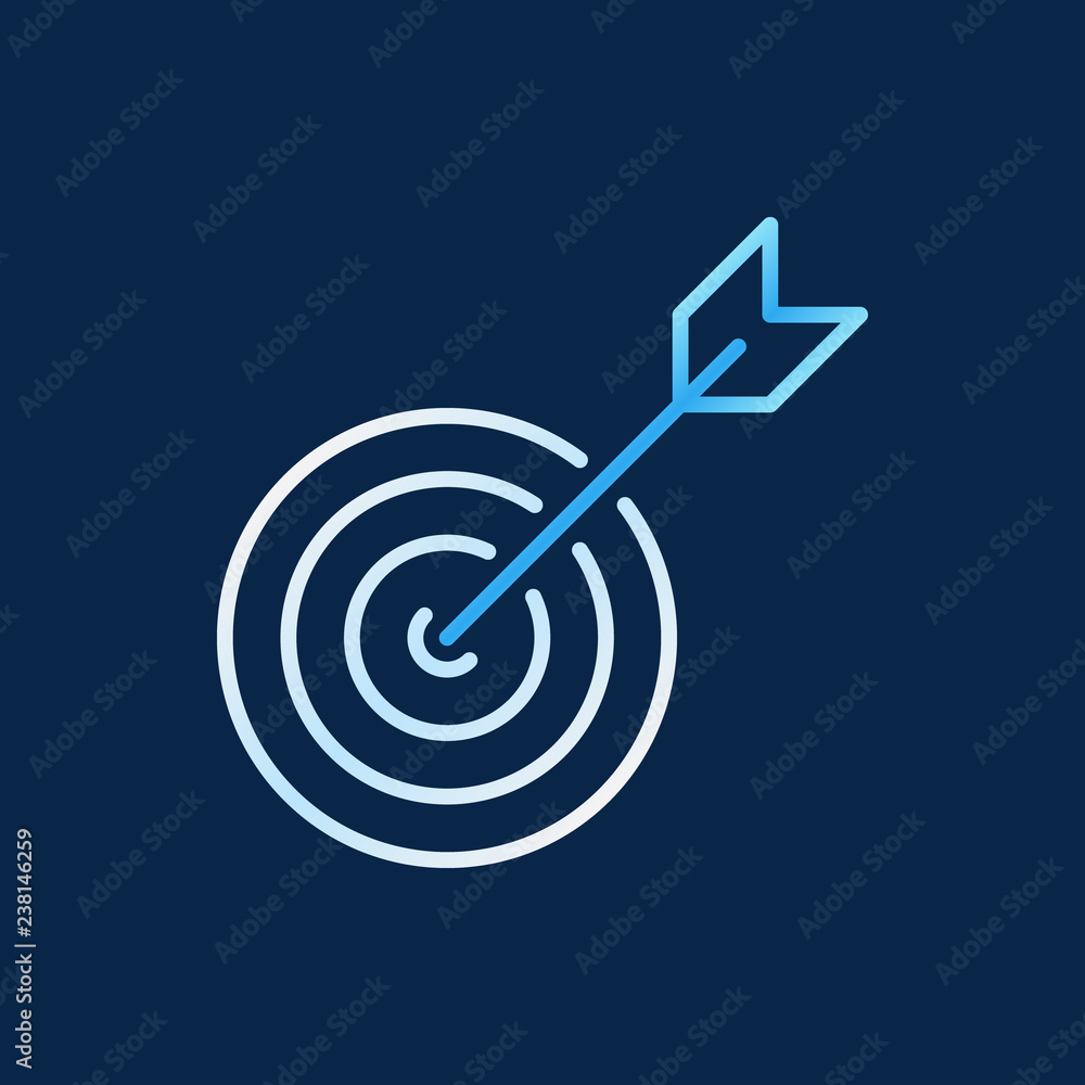 Target vector creative outline icon or logo element on dark background Target vector creative outline icon or logo element on dark background