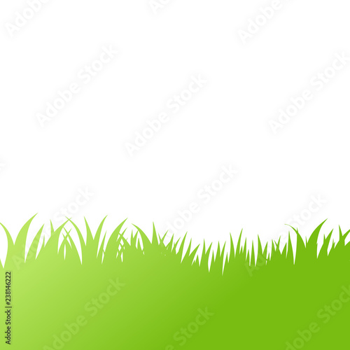 Vector green grass: natural, organic, bio, eco label and shape on white background