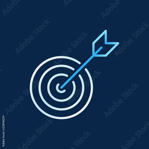 Target vector creative outline icon or logo element on dark background