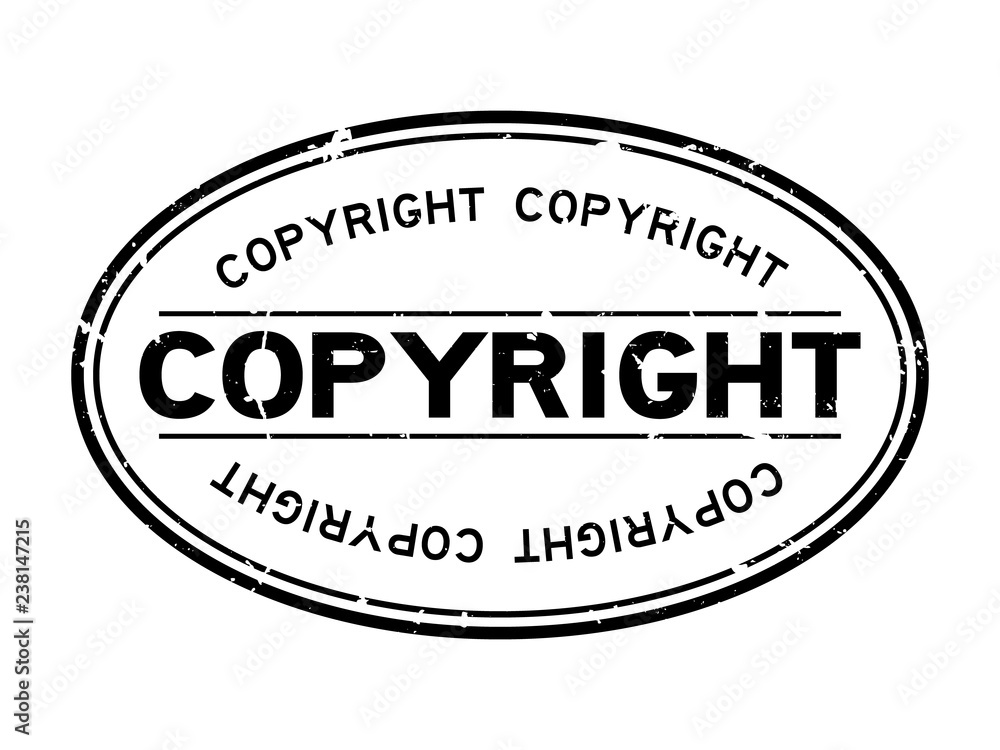 Grunge black copyright word oval rubber seal stamp on white background Grunge black copyright word oval rubber seal stamp on white background