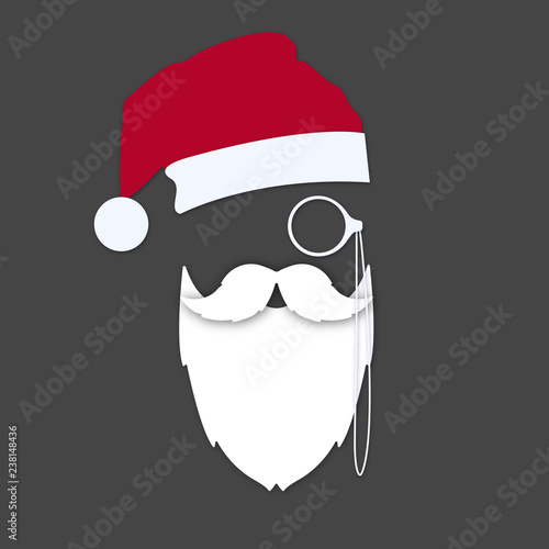 Weihnachtsmann mit Monokel und Vollbart - Weihnachtskarte