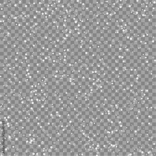 Winter transparent background with snow for seasonal, Christmas and New Year design.